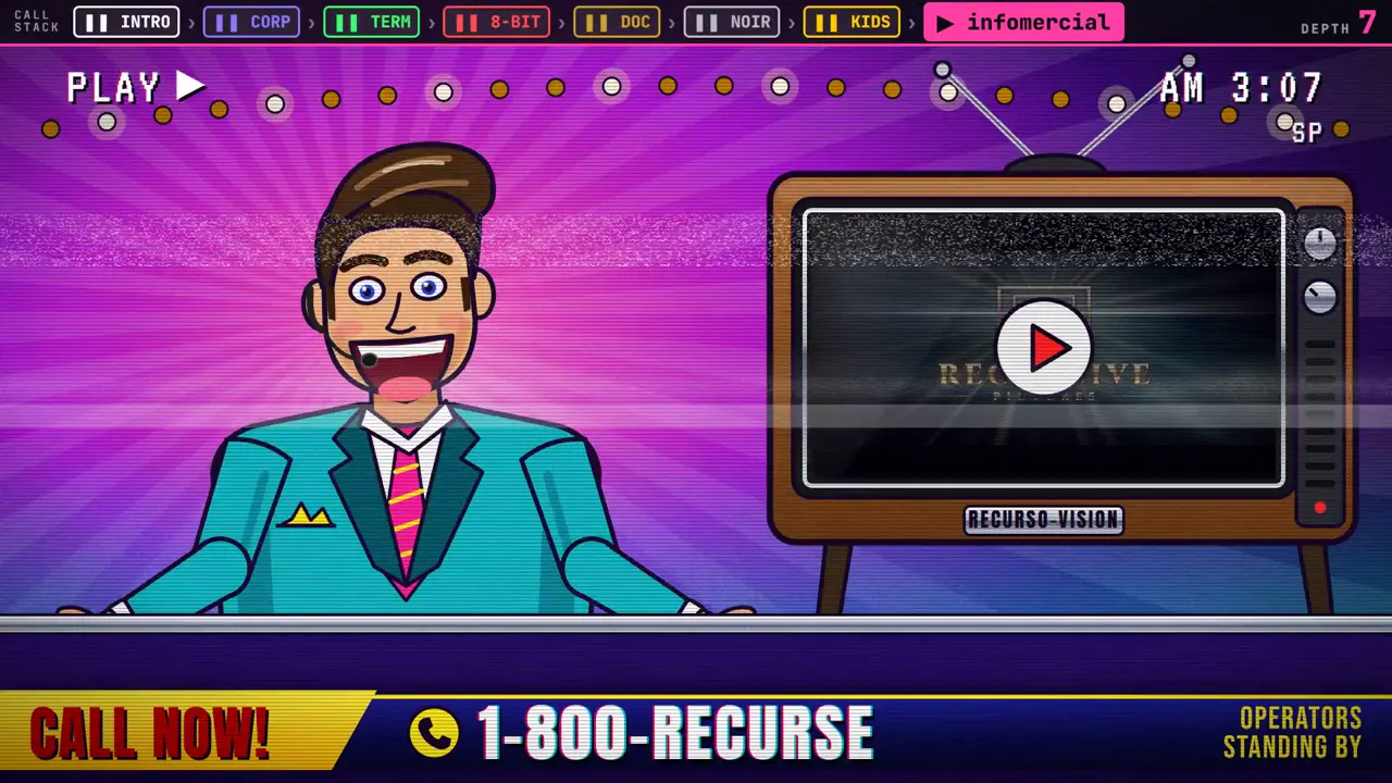 Frame from Recursion explained in nine video styles