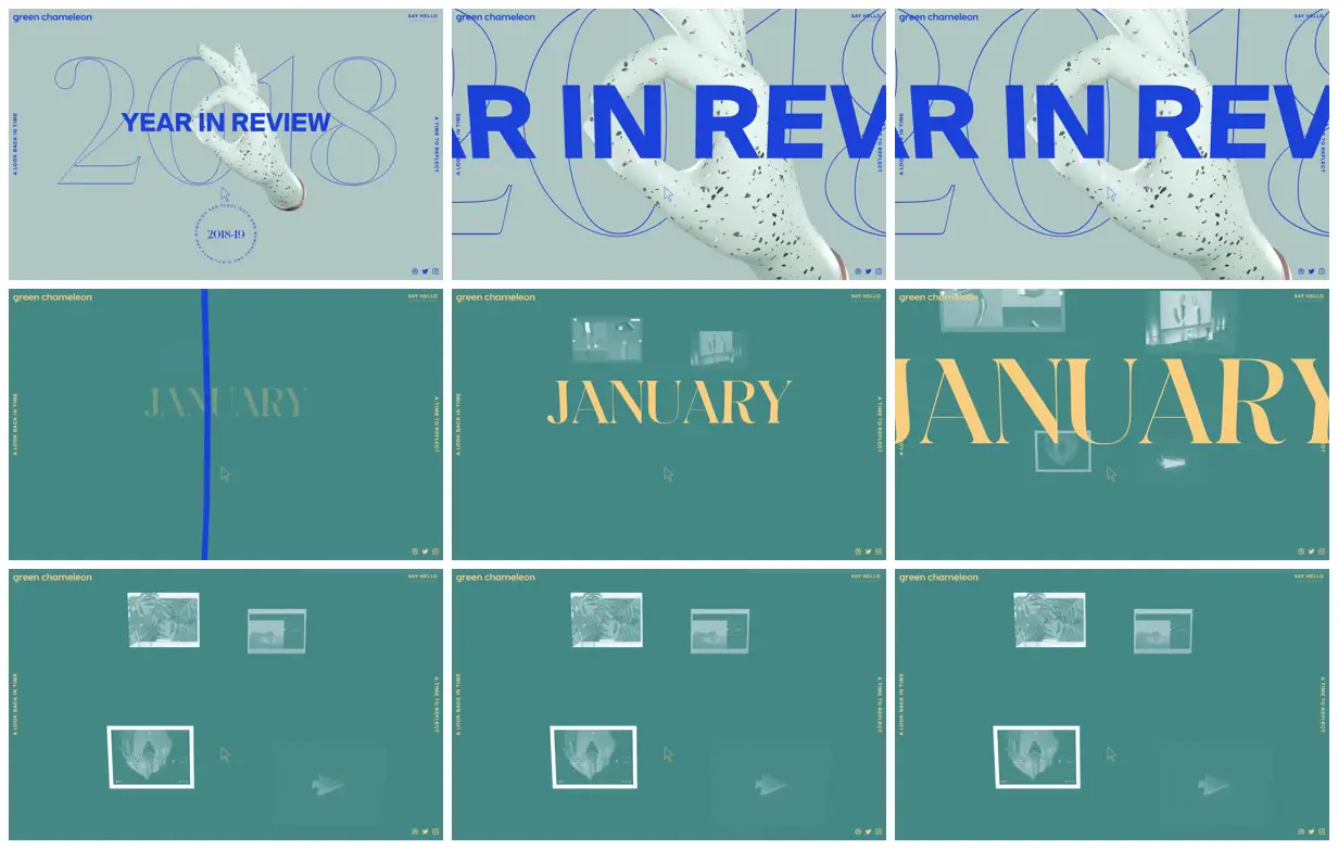 Nine frames from across A sculptural year in review
