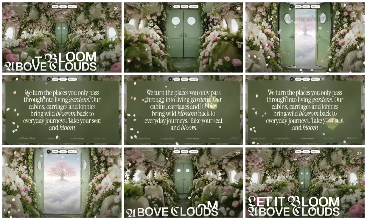 Nine frames from across Aerflora above the clouds