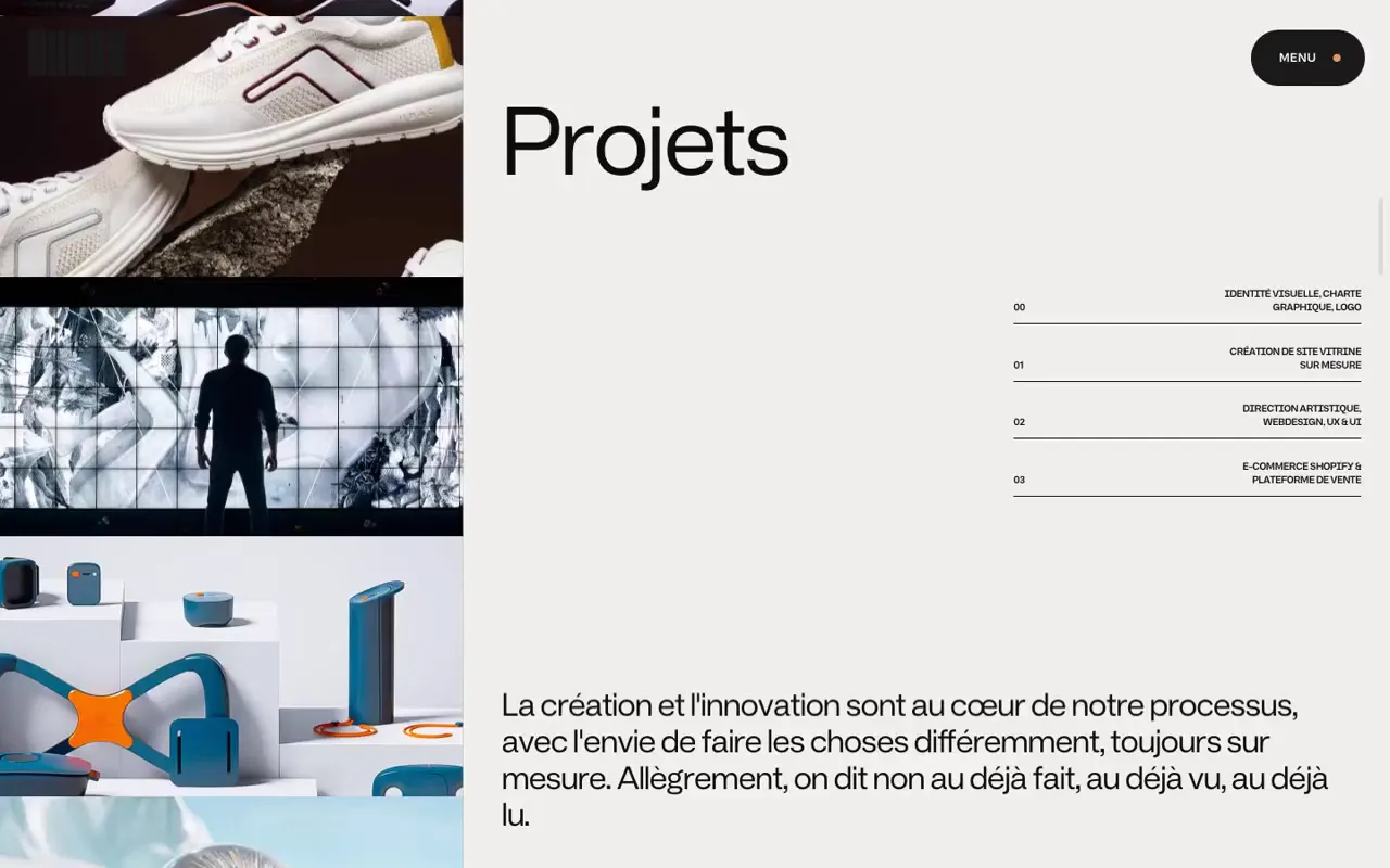 Frame from Akaru split-screen agency portfolio