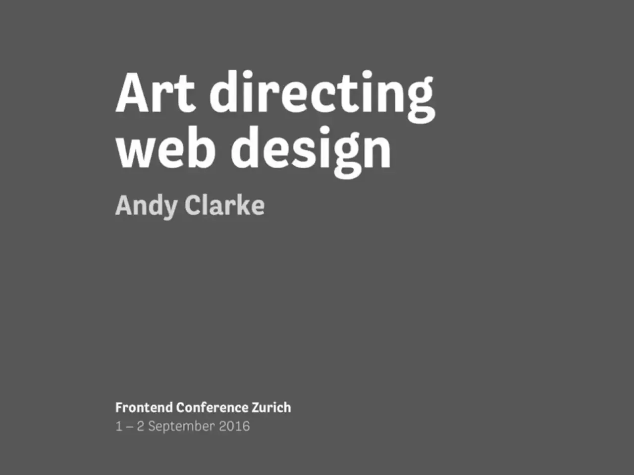 Frame from Art directing web design