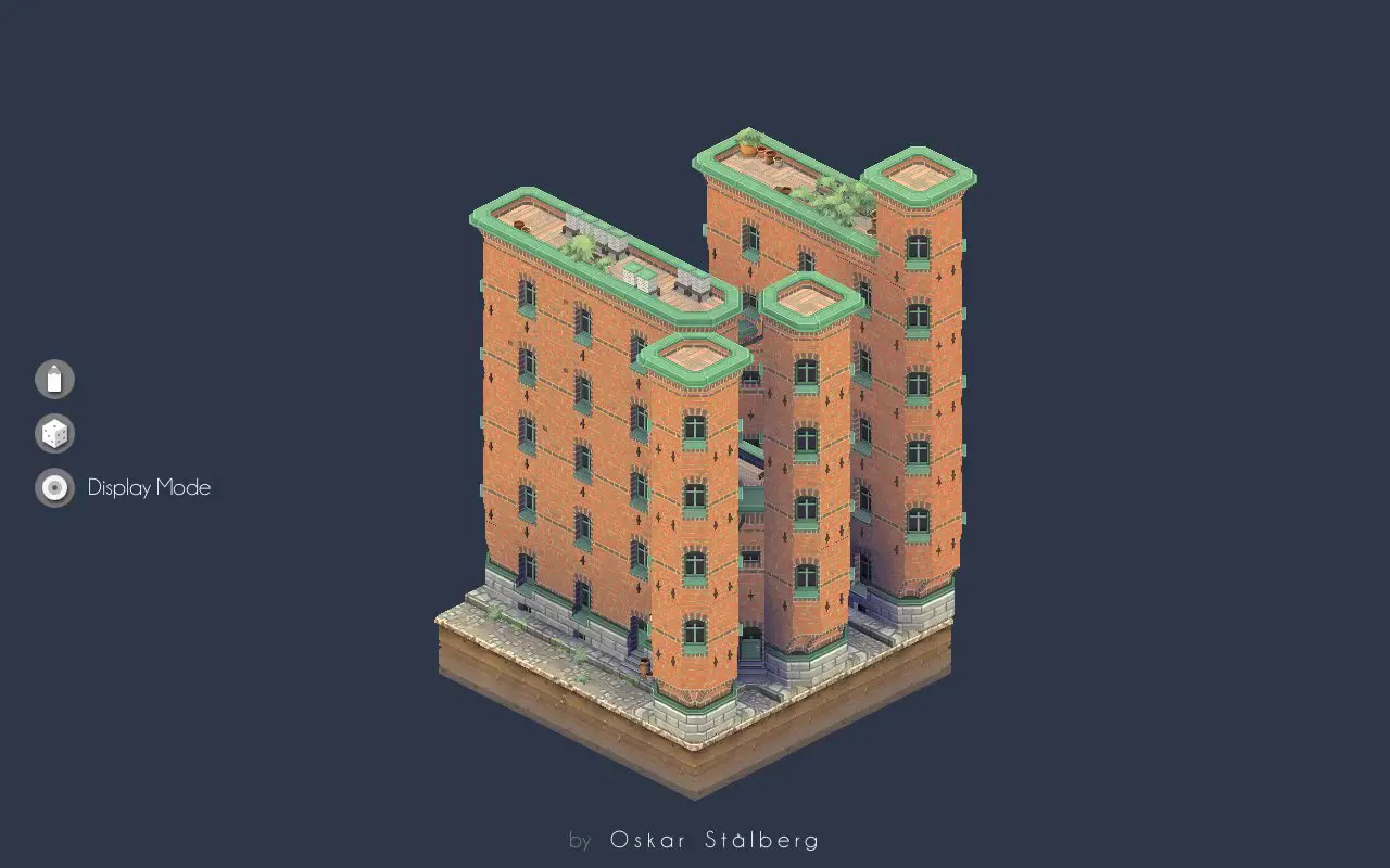 Frame from Isometric brick building sandbox