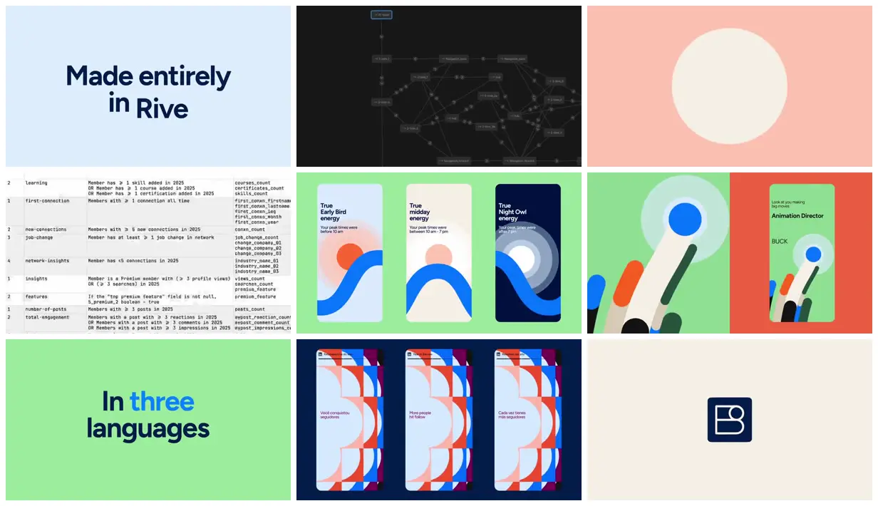 Nine frames from across LinkedIn year in review
