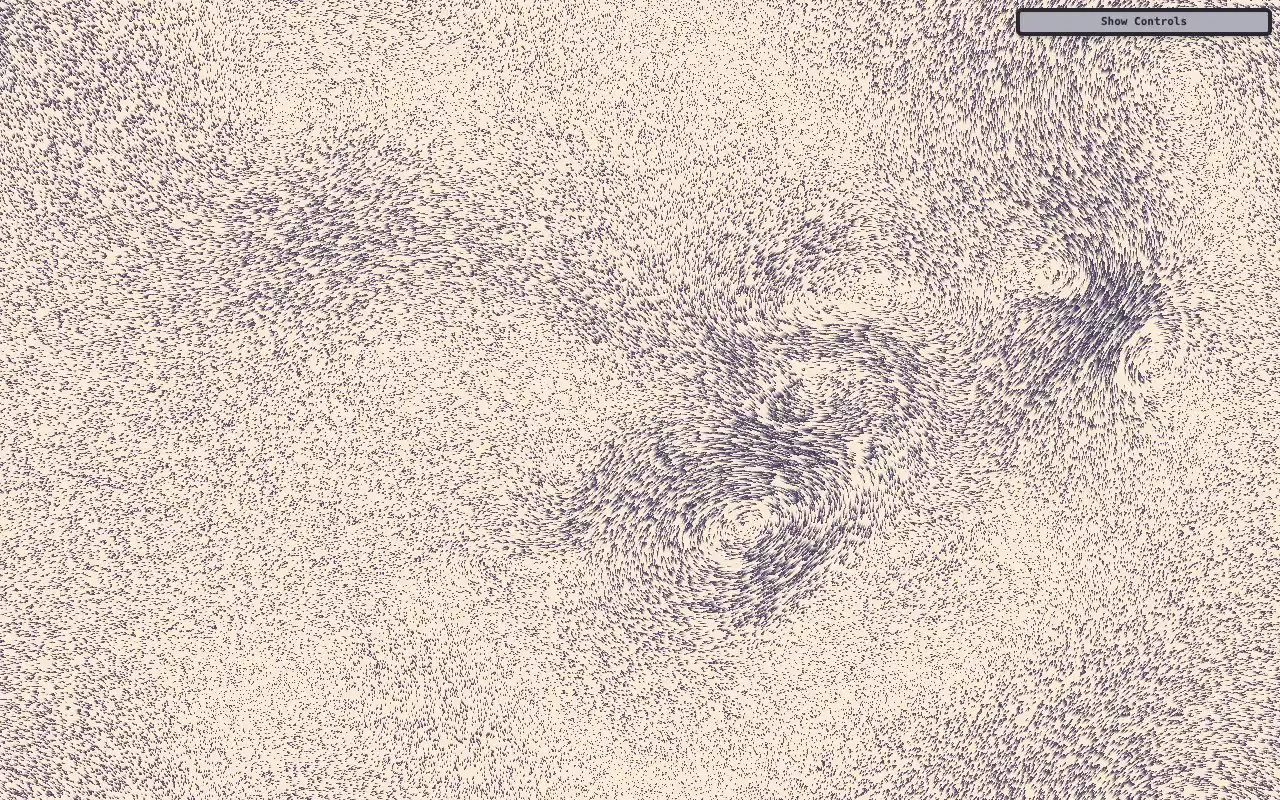 Frame from Ink-like particle flow field
