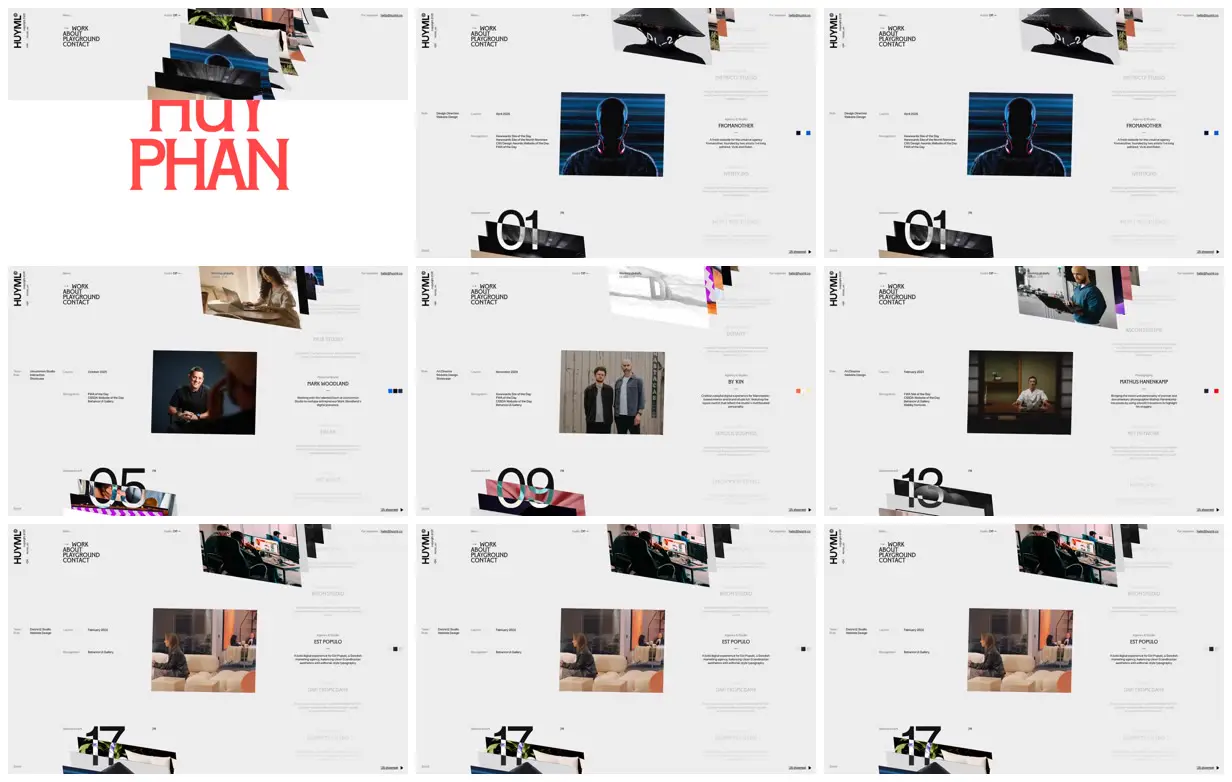 Nine frames from across Huy Phan Vol.2