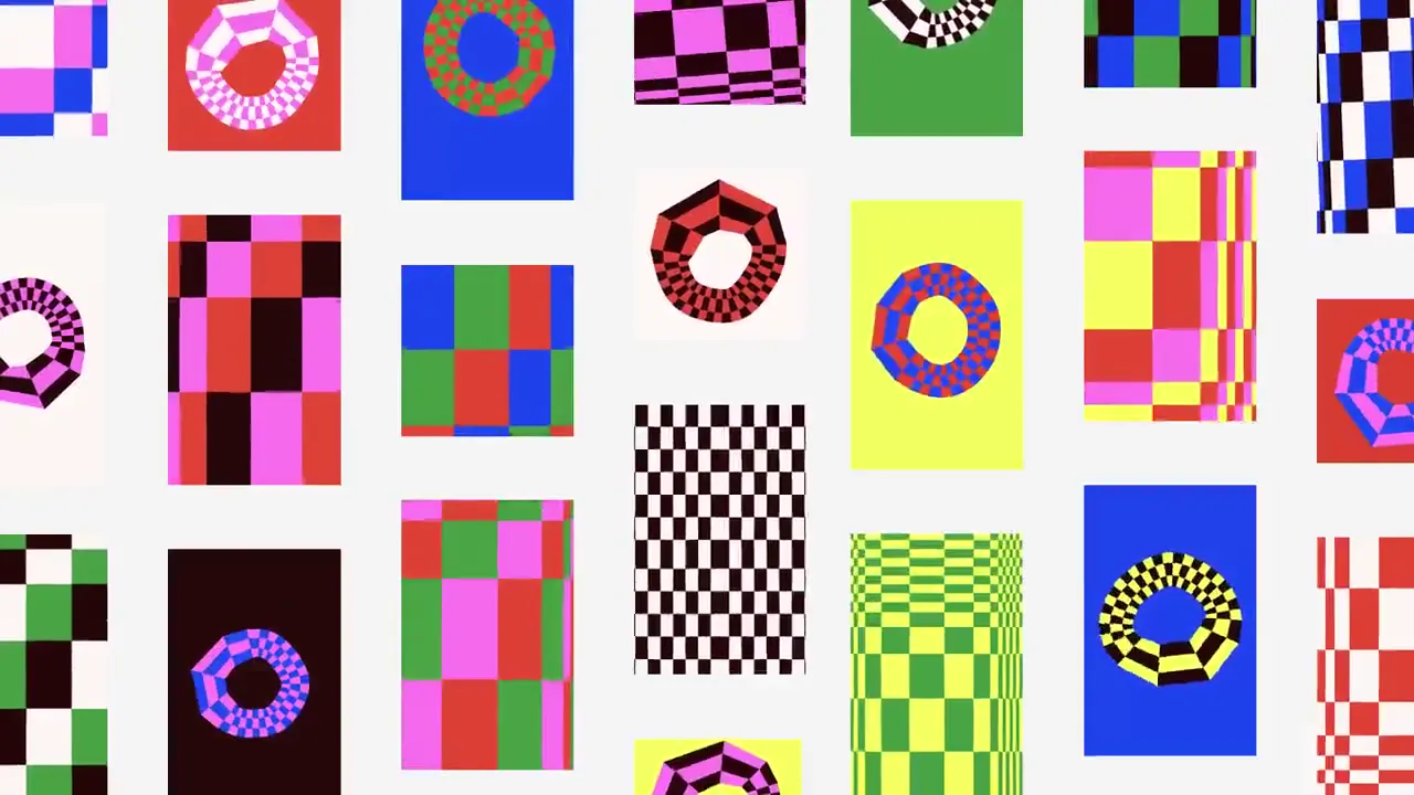 Frame from Checkerboard rings and optical tiles