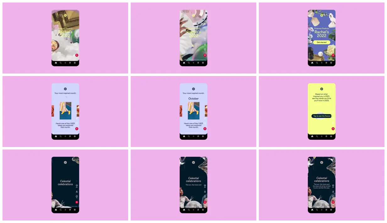 Nine frames from across A collage journey into future trends