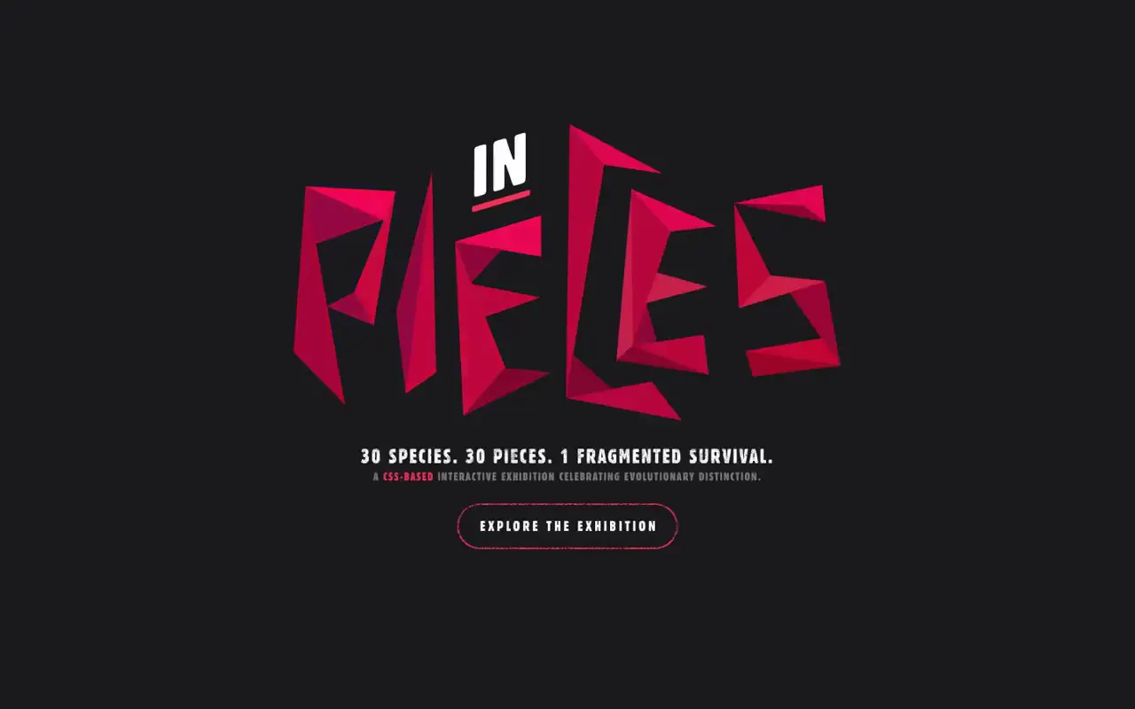 Frame from In pieces exhibition entrance