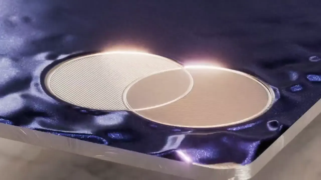 Frame from Metal card revealed through texture