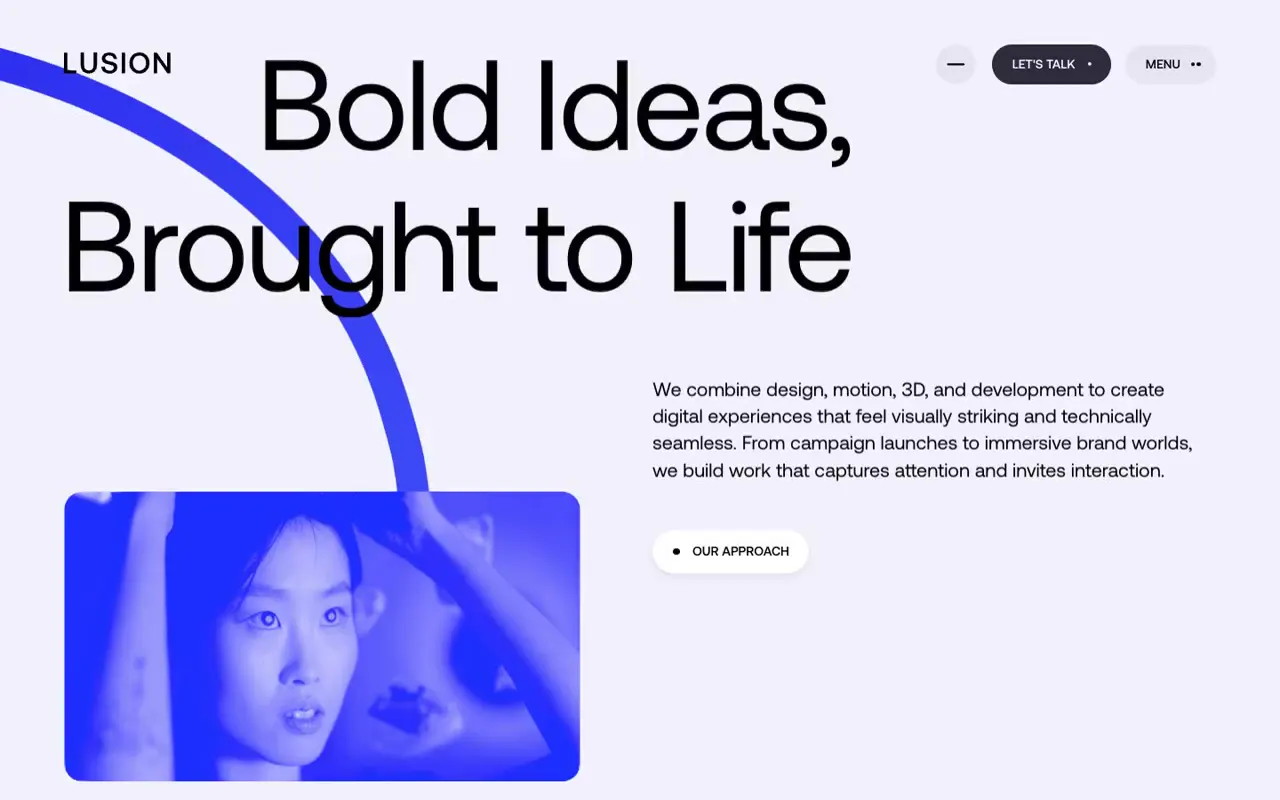 Frame from Sculptural blue studio showcase