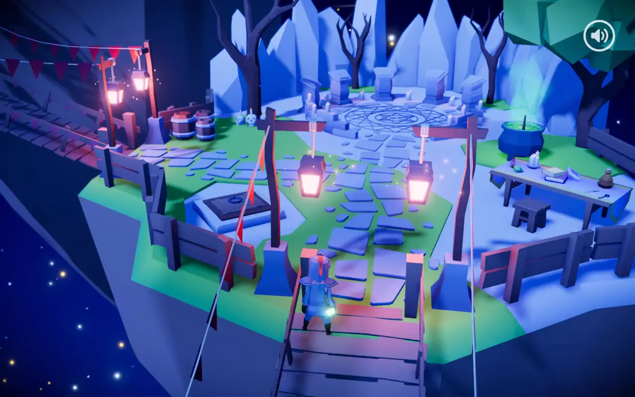 Frame from Lantern-lit floating fantasy village