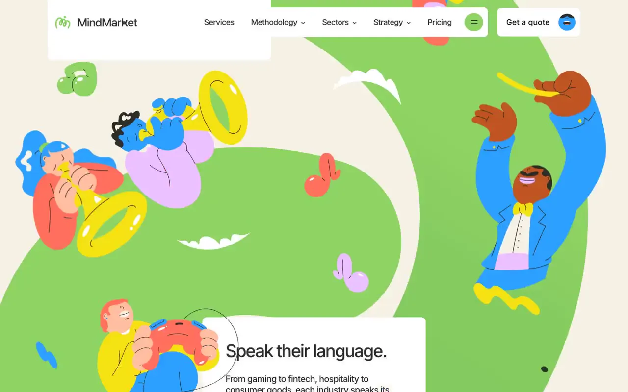 Frame from MindMarket illustrated research journey