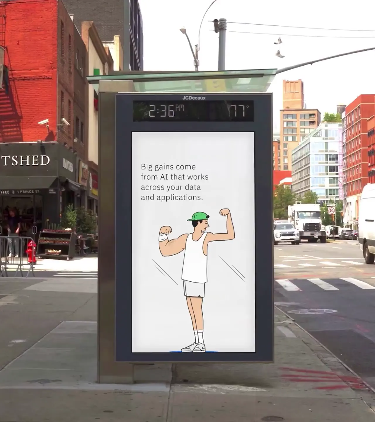 Frame from Uneven gains in a line-drawn gym