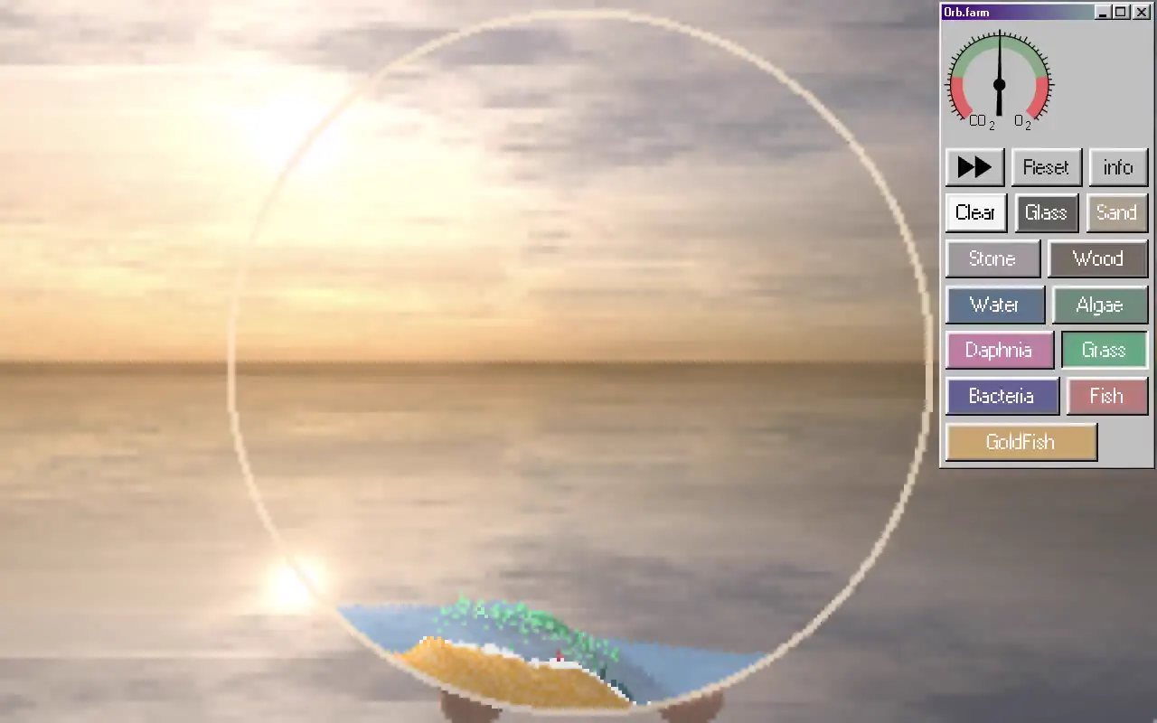 Frame from Pixel ecosystem in a glass orb