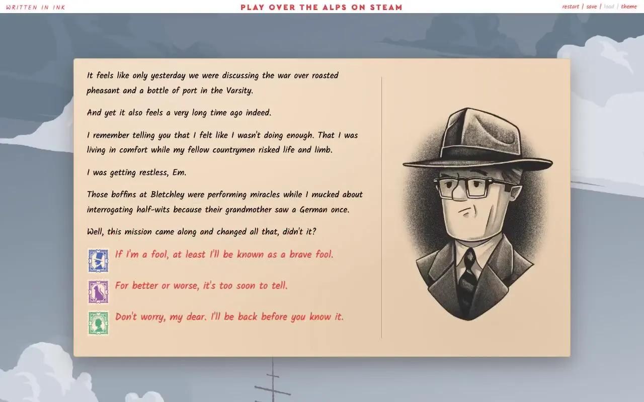 Frame from Postcard spy fiction