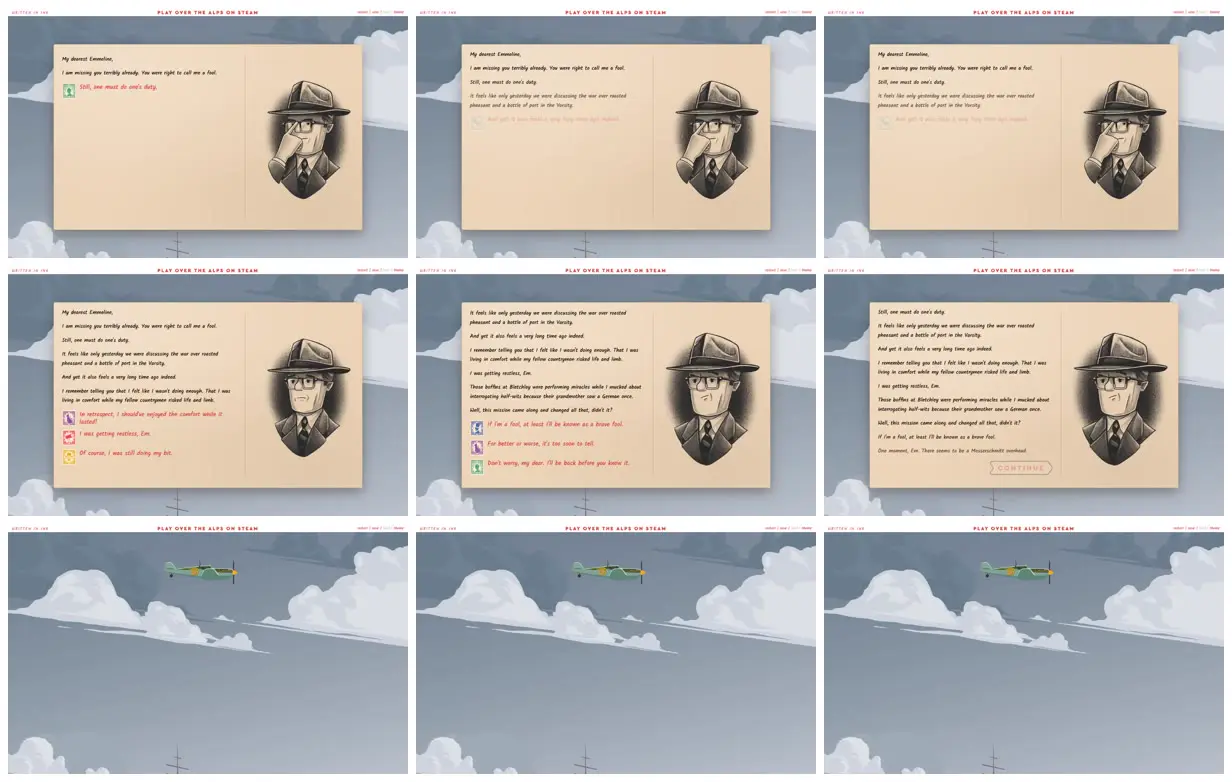 Nine frames from across Postcard spy fiction
