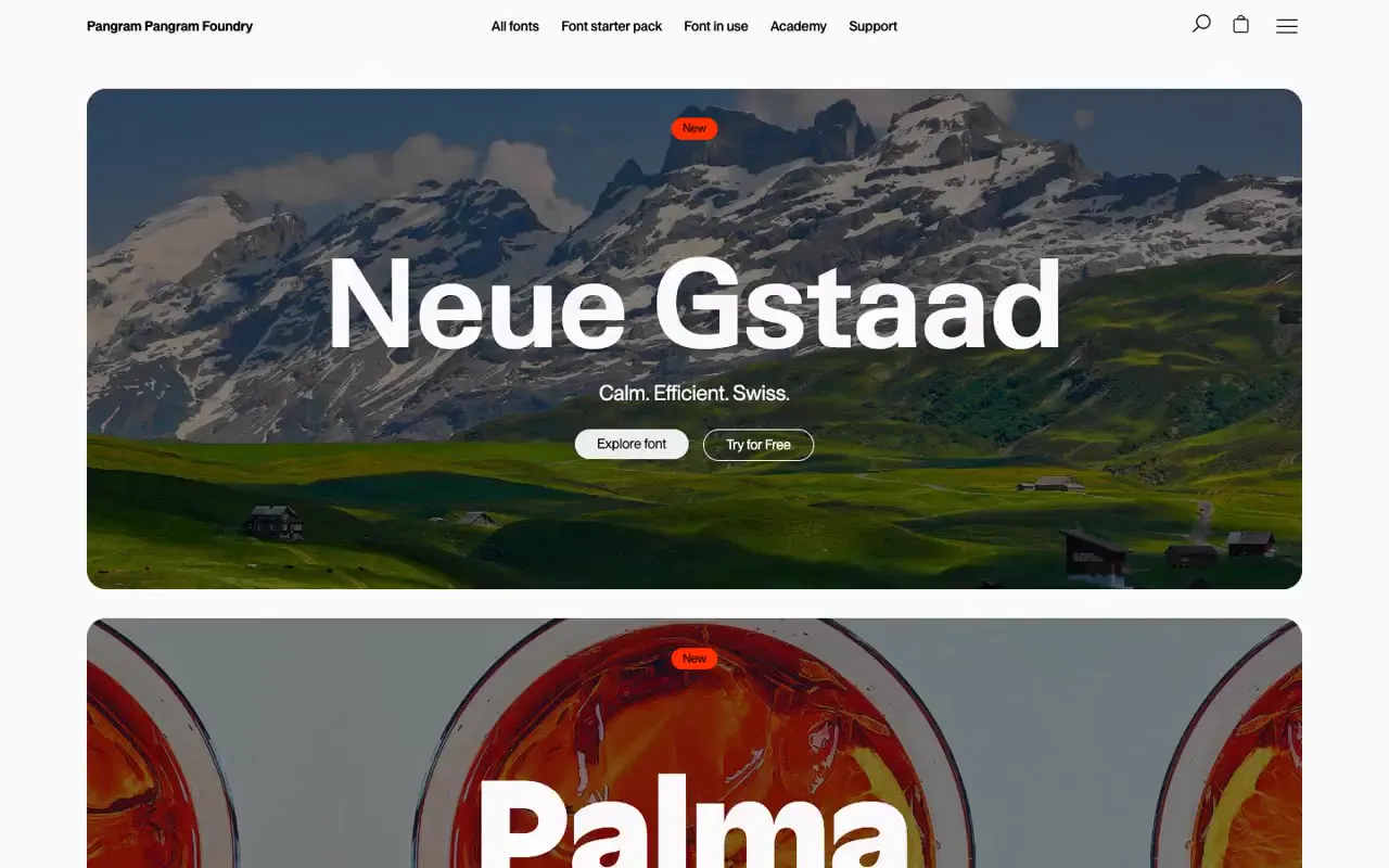 Frame from Pangram Pangram font showcase