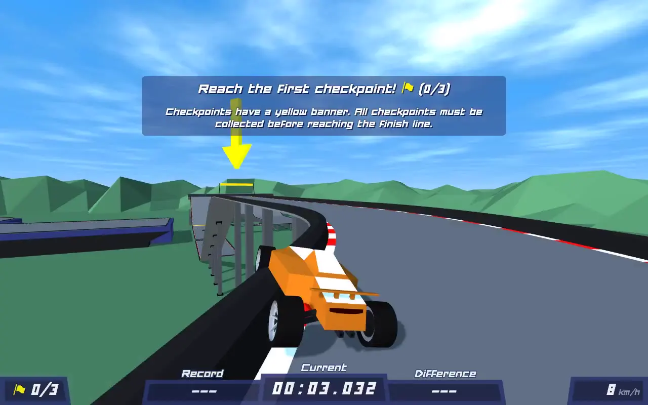 Frame from Low-poly elevated track racing