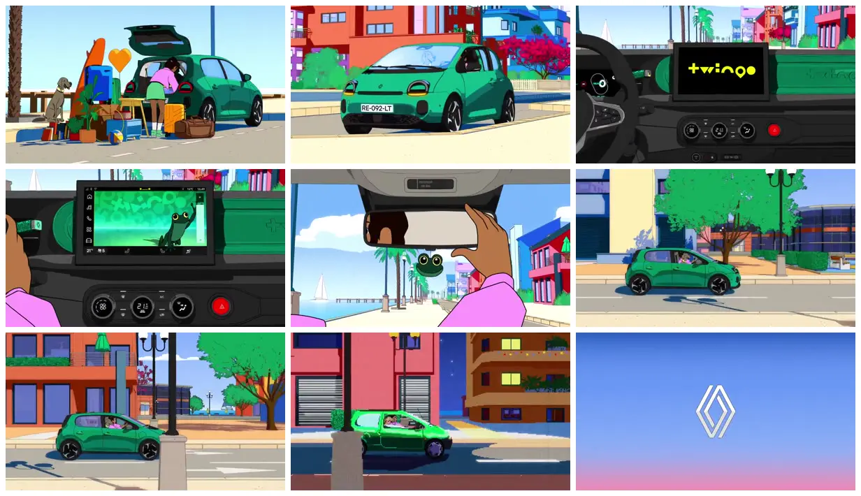 Nine frames from across A colorful coastal drive