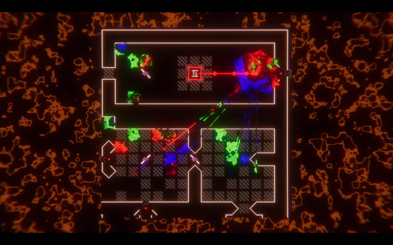 Frame from Neon circuit puzzle chambers