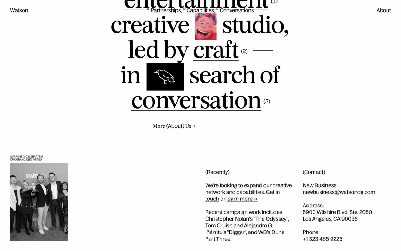 Frame from Watson’s typographic studio introduction