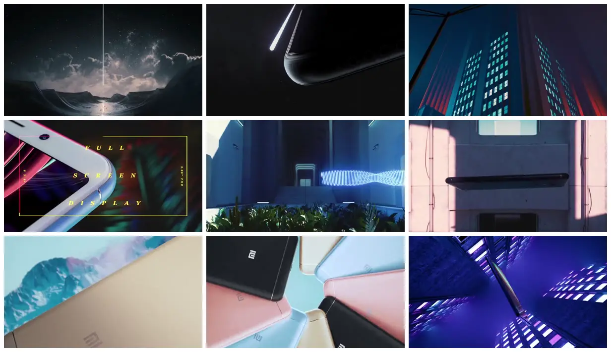 Nine frames from across Neon worlds for a smartphone