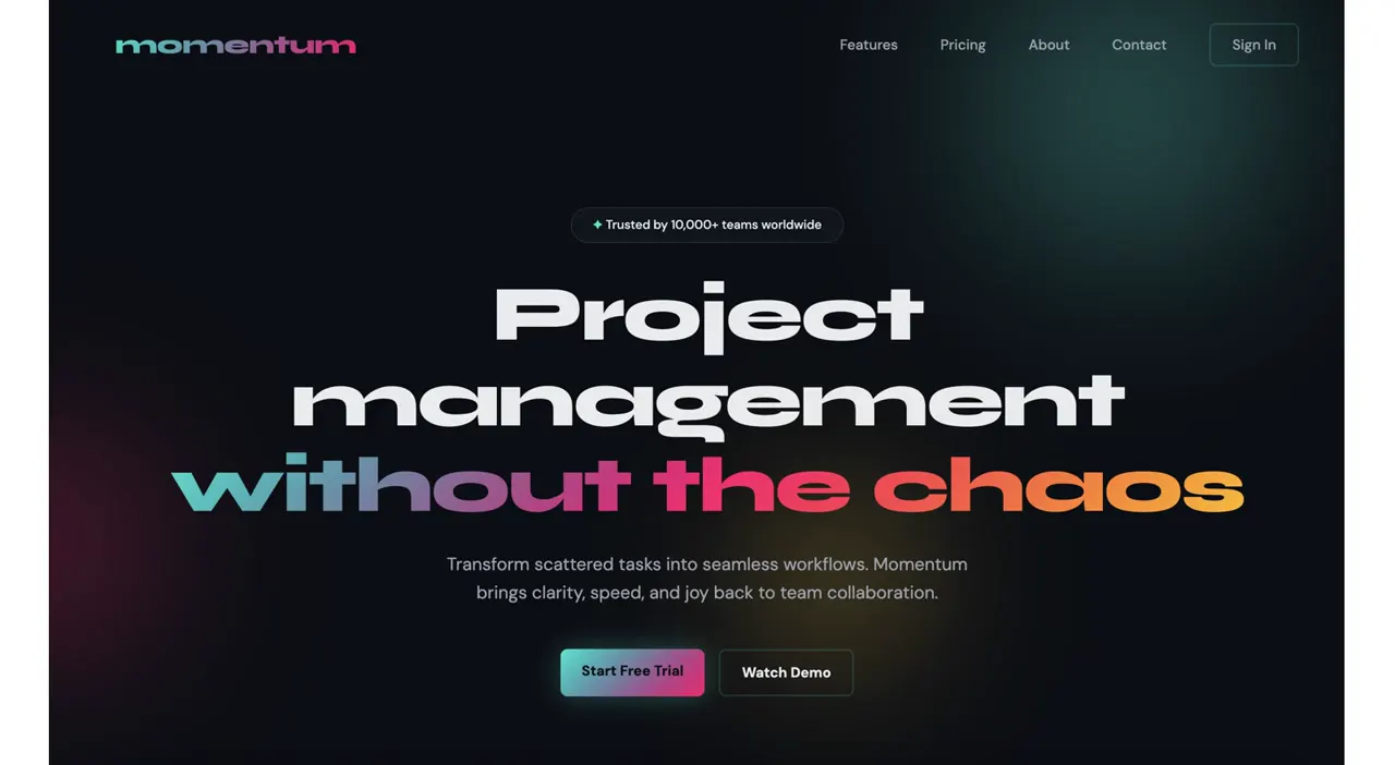Frame from SaaS landing page with an anti-slop prompt