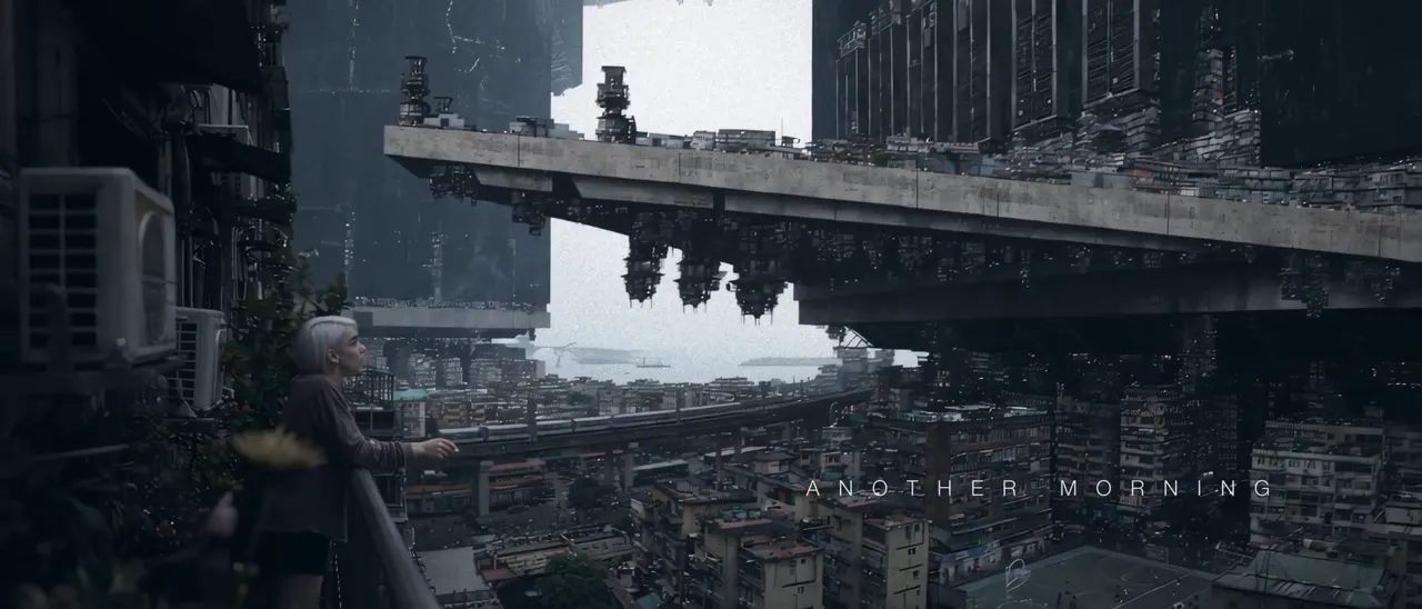 Frame from Sci-fi morning routine with a world reveal