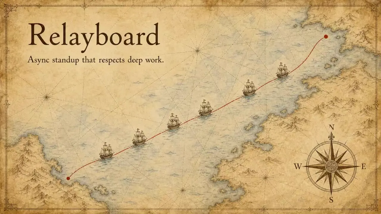 Frame from A pitch deck drawn as a sea chart