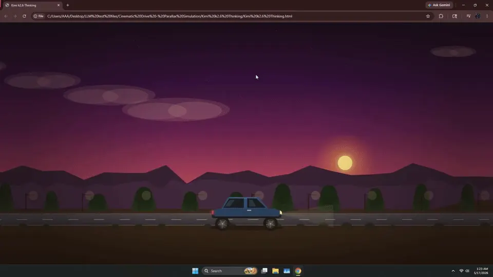 Frame from Seamless side-view car loop with parallax
