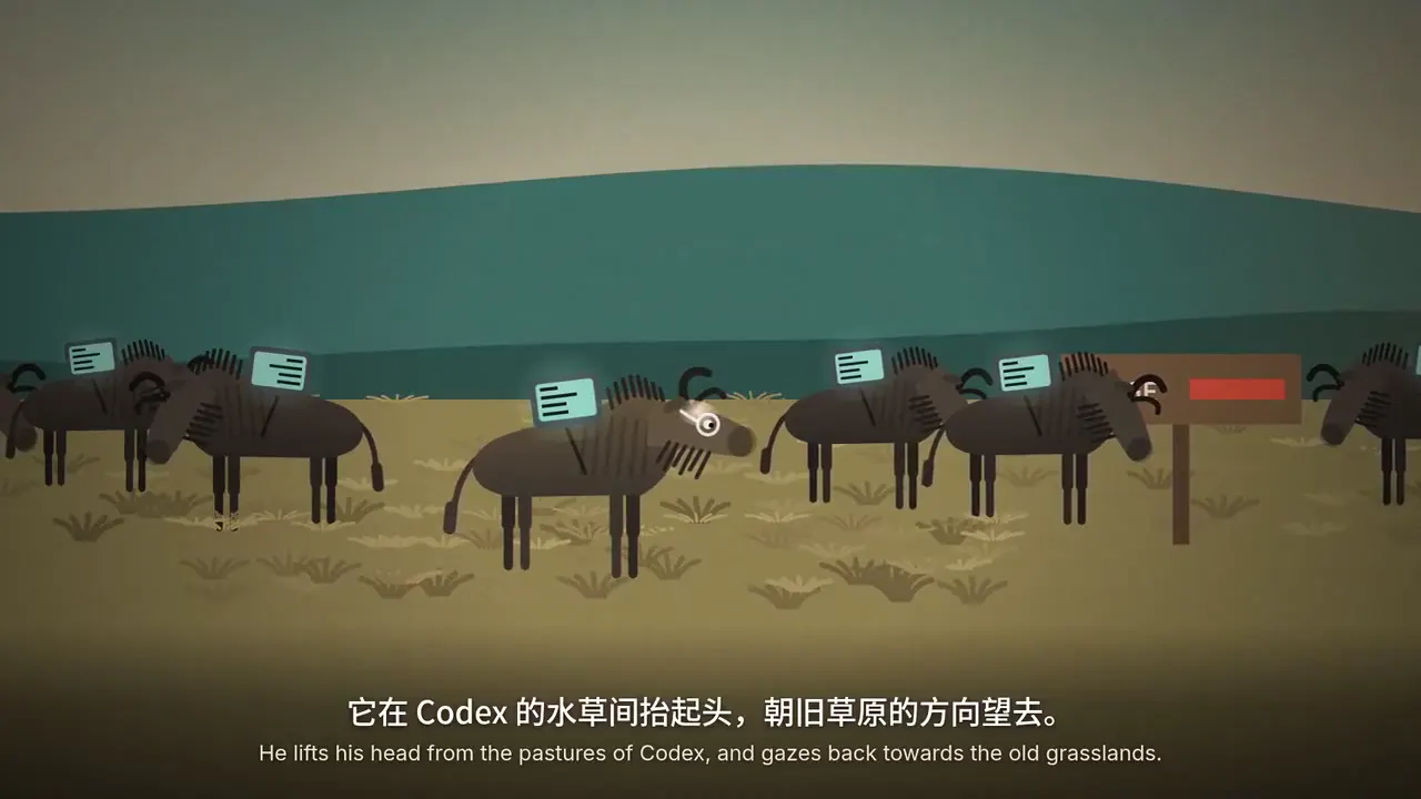 Frame from Nature-doc parody of programmers migrating
