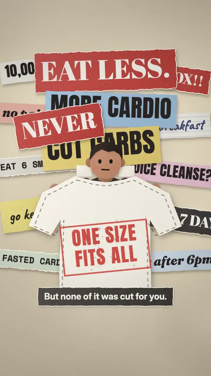 Frame from Paper-collage promo for a nutrition app