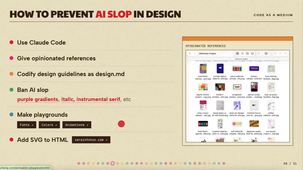 Frame from Retro rainbow coding talk deck
