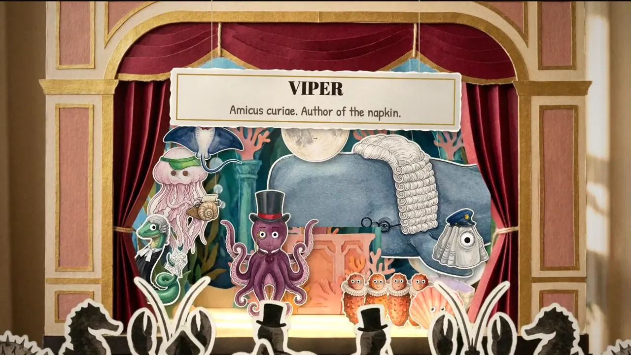 Frame from Toy theatre: an octopus sues the Moon