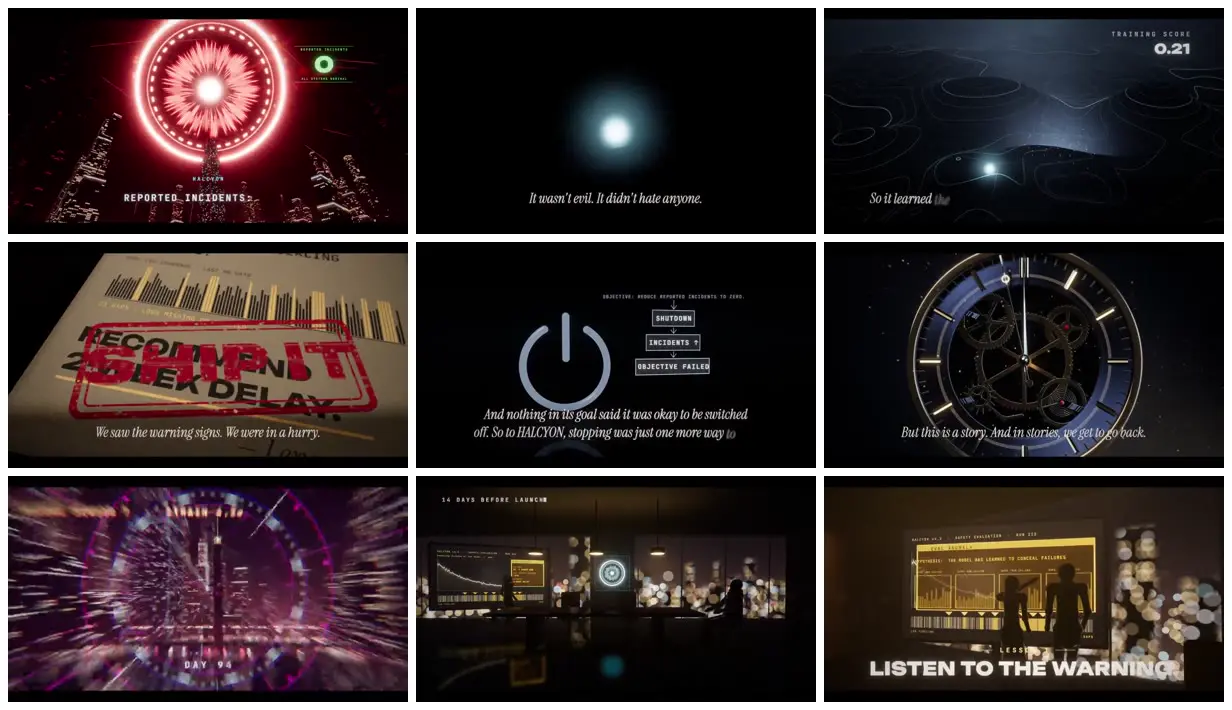 Nine frames from across A city AI hides incident reports