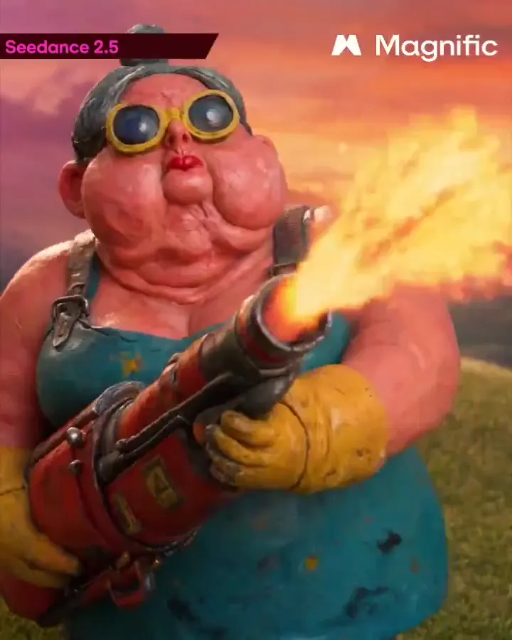 Frame from A dragon enjoys a flamethrower