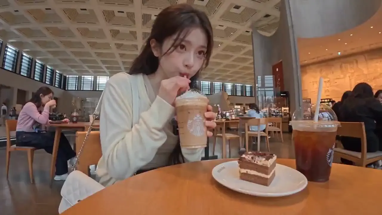 Frame from A visitor explores a museum