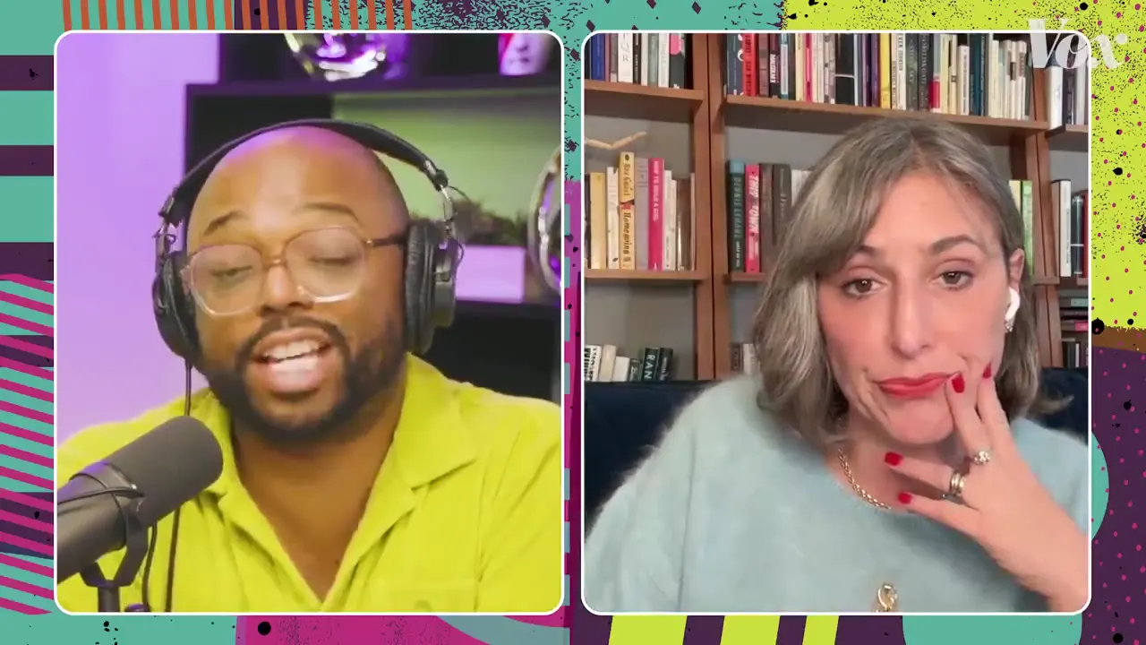 Frame from Abortion interview in pop-art panels