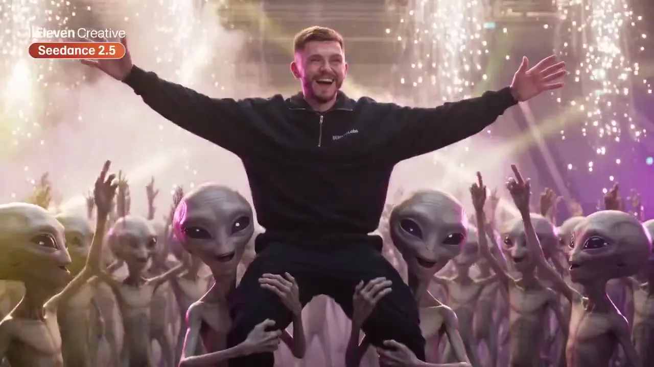 Frame from Alien abduction turns into a party