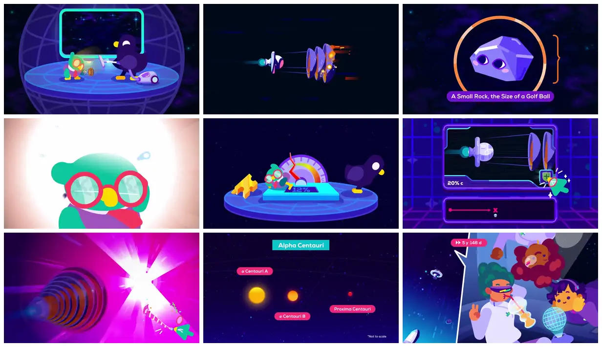 Nine frames from across Bird astronauts and interstellar barriers