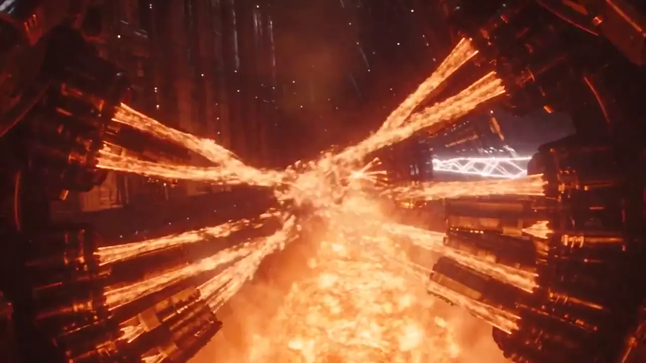 Frame from Black hole inside an orbital power plant