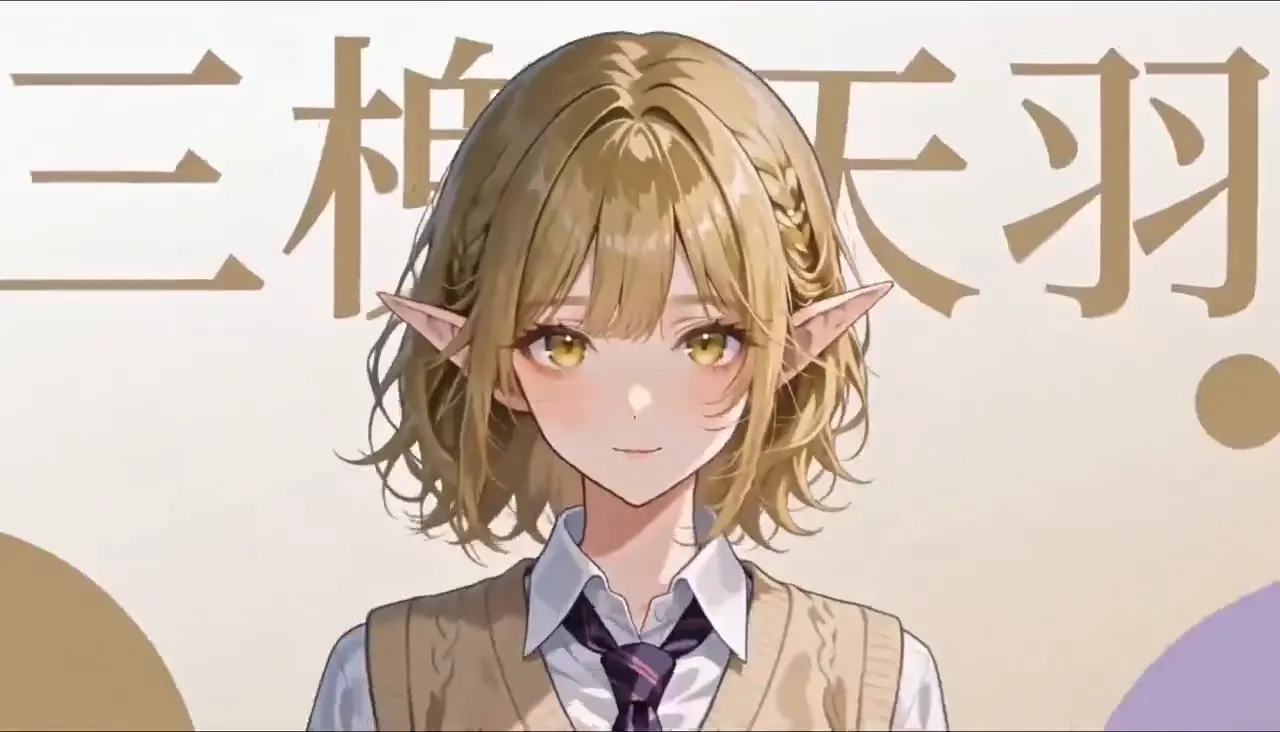 Frame from Blonde elf in a school uniform