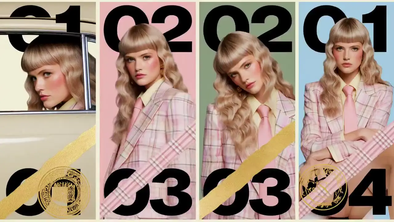Frame from Blonde portrait with oversized type