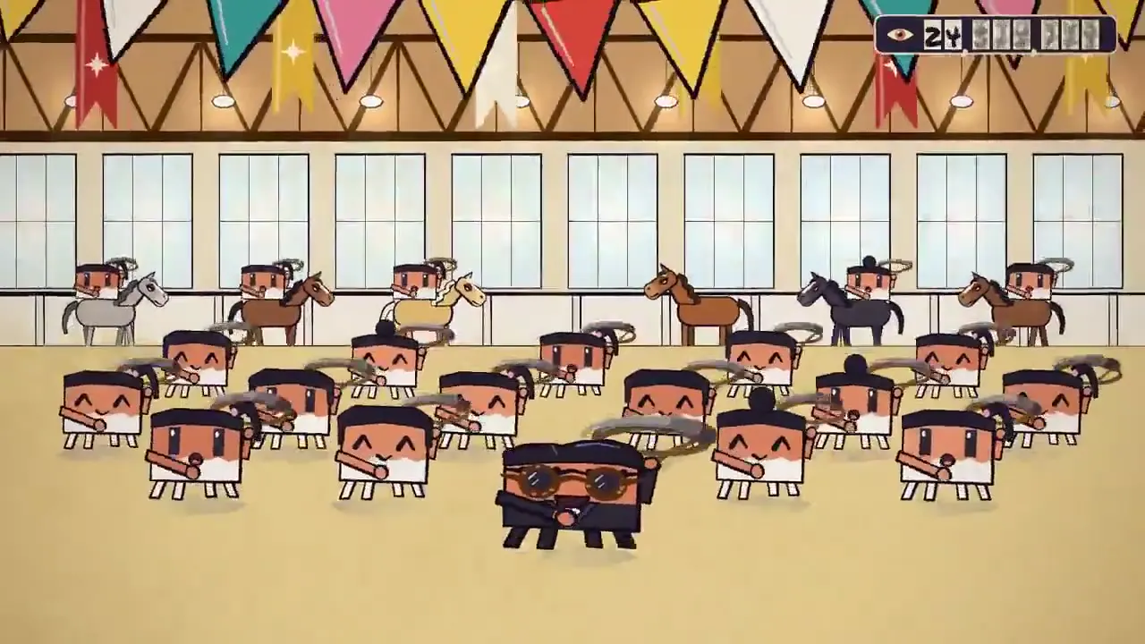 Frame from Box characters in Gangnam Style scenes