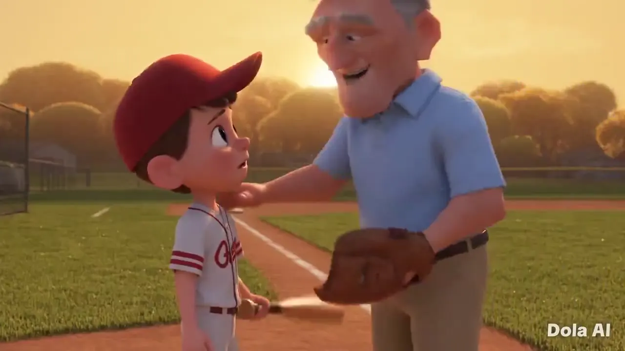 Frame from Boy and elder on a baseball field