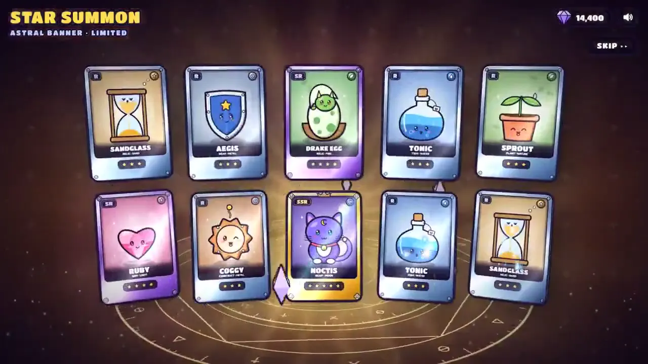 Frame from Celestial cards and a purple cat reveal