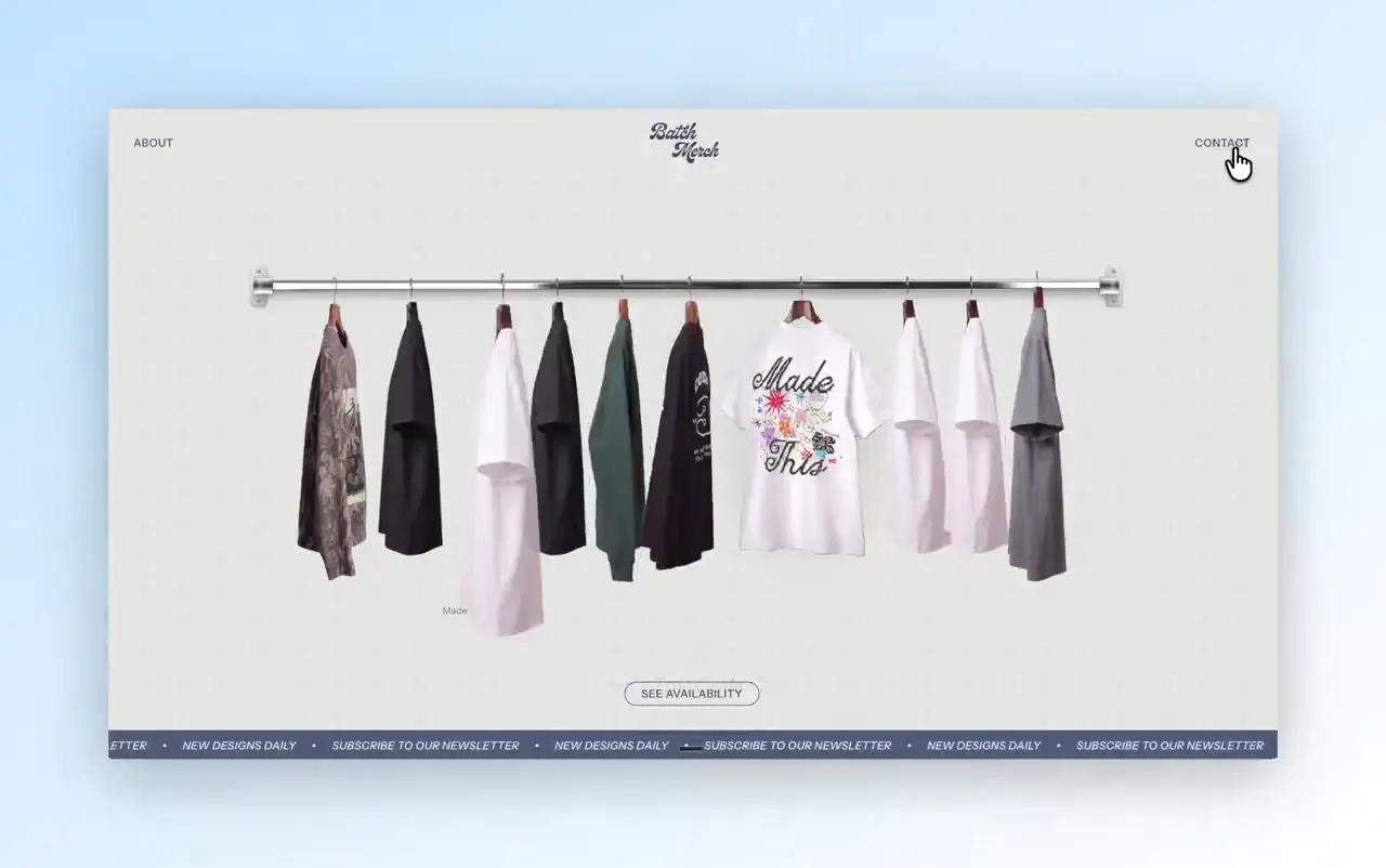 Frame from Clothing rail portfolio