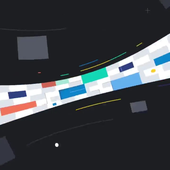 Frame from Colorful shapes and ribbon worlds
