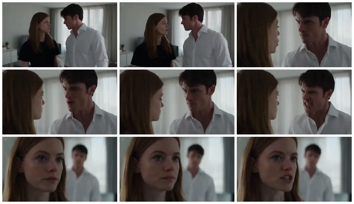 Nine frames from across Couple confronting each other at home