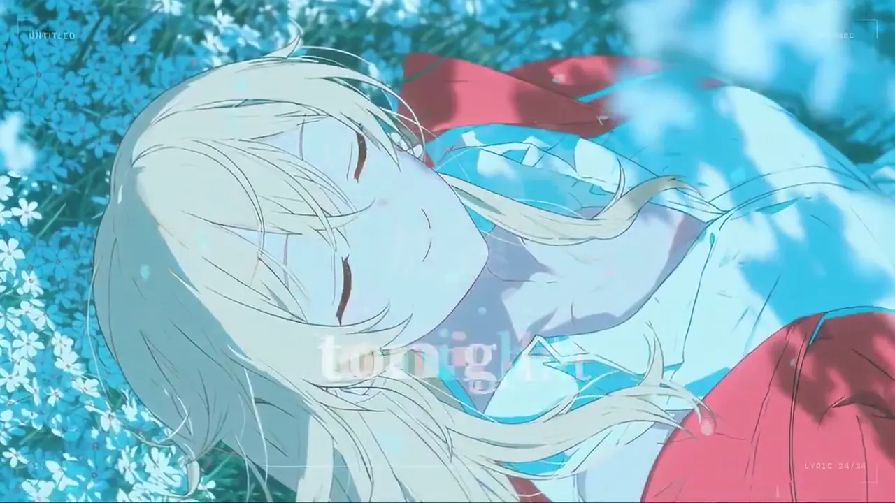 Frame from Cyan anime scenes with Japanese lyrics